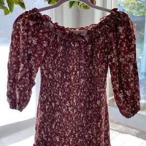 Red white floral dress